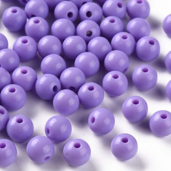Abalorio redondo acrílico morado 8x7mm