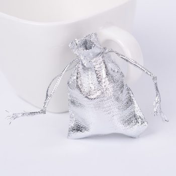Bolsa organza plateada metálica 7x5cm