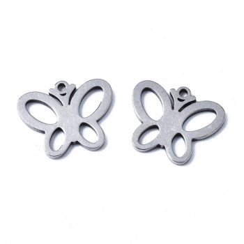 Mariposa dije acero inox plateado 12x15x1mm