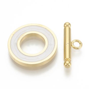 Cierre marinero acero inox dorado y blanco 19.5x2mm