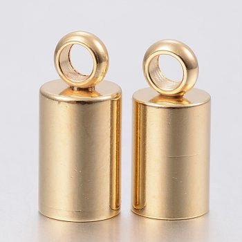 Terminal acero inox dorado 18k ojal 5mm