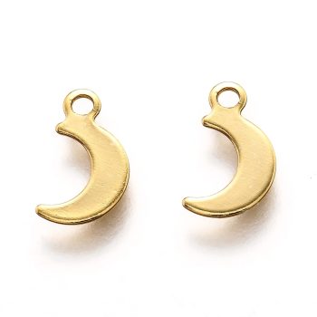 Luna dije acero inox dorado 10x6mm