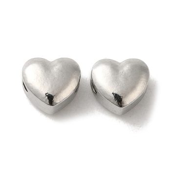 Corazón plateado acero inoxidable  5.5x6.5x4mm