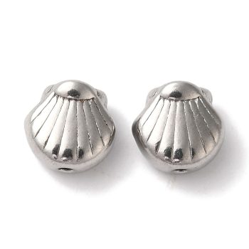 Concha plateada acero inoxidable 7x7x4mm