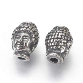 Cabeza de Buda plateada 10x13x9mm