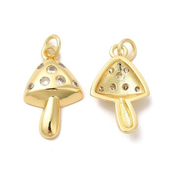 Hongo dorado zirconias transparentes latón baño oro 18k 21x12x4mm