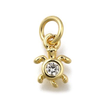 Tortuga dorada con zirconia transparente latón baño oro 18k 9.5x6.5x2mm