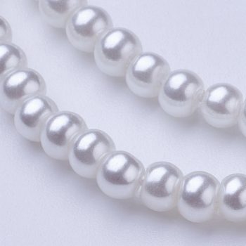 Perla de vidrio pintado blanco nacarado 4mm