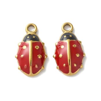 Mariquita acero inox roja 12.5x7.5x2.5mm