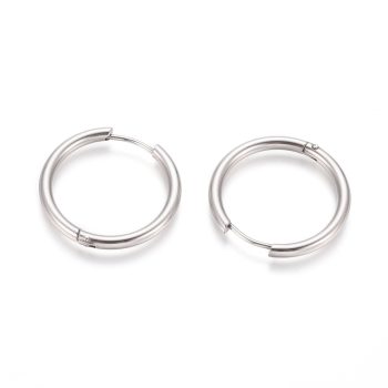 Argolla plateada acero inoxidable 25x2.5mm