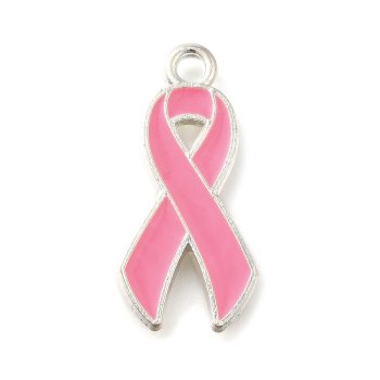 Lazo cáncer mama rosado enamel 25x12x1.5mm