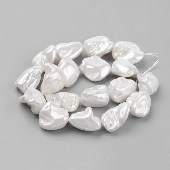 Concha perla irregular blanca 28x27x7mm