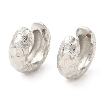 Earcuff grueso texturizado de baño de platino