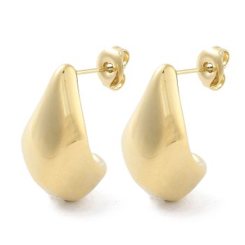 Aretes gota de acero inoxidable dorado 22x13mm