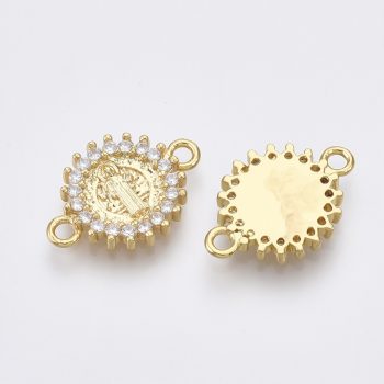 Conector San Benito micropave y latón dorado 10x14x2mm