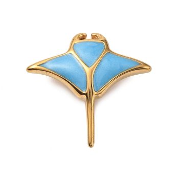 Mantarraya turquesa acero inoxidable enamel 24x25x8mm