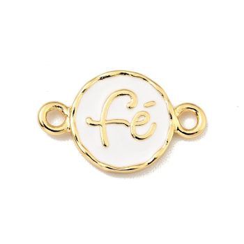 Conector circular FE blanco baño oro 18K 9x15x1.4mm