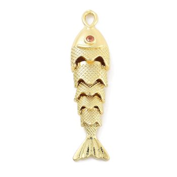 Pez dorado zirconias baño oro 40x10x7.5mm