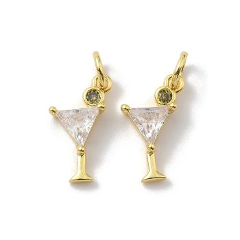 Cóctel martini zirconia transparente baño oro 18K 15x7.5x3mm