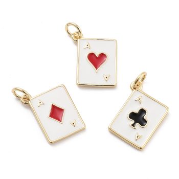 Cartas mixtas baño oro 18k y enamel 15x12mm