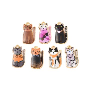 Gato mix colores enamel 20x11.5x2mm