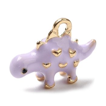Dinosaurio lila enamel 12.5x15x5mm