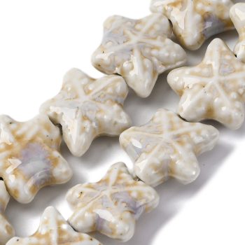 Estrella de mar de porcelana beige 20x21x9mm