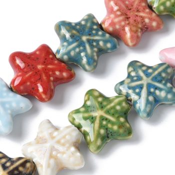 Estrella de mar porcelana multicolor 20x21x9mm