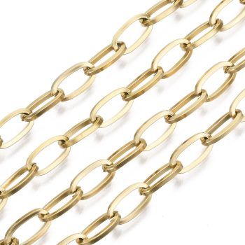 Cadena paperclip acero inoxidable dorado 10x5x1mm