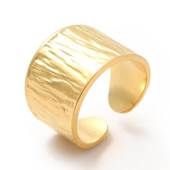 Anillo texturizado grueso acero inoxidable dorado