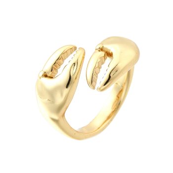 Anillo patas de cangrejo baño oro 18k