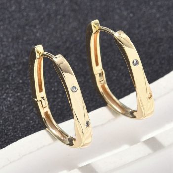 Argollas baño oro 18k y zirconias 21x18mm