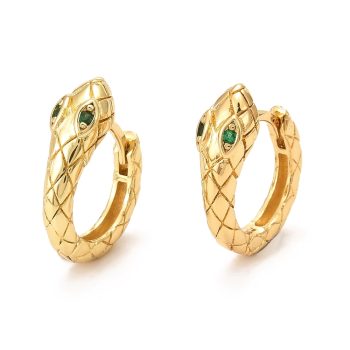 Argollas serpiente baño oro 18k y zirconias 17x16x5mm
