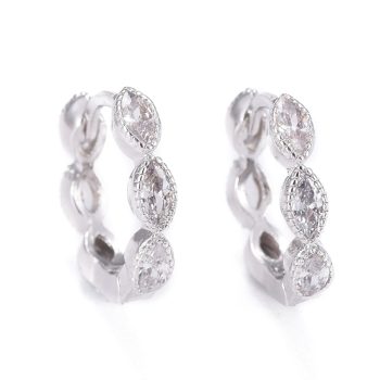 Earcuff argolla baño platino y micropave 13x15mm
