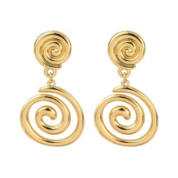 Aretes vortex acero inoxidable dorado 42x23mm