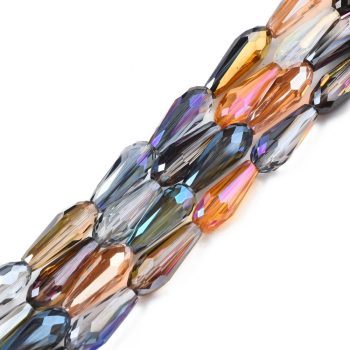 Cristal gota facetada multicolor tornasol 15x6mm
