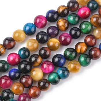 Ojo tigre multicolor redondo 8mm