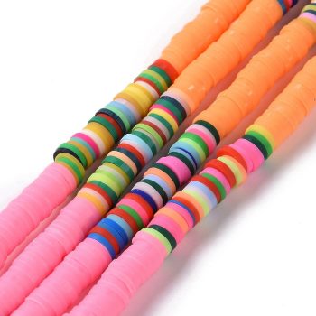 Pucas multicolor naranja y rosado 6x2mm