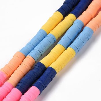 Puca azul, celeste, amarillo naranja y rosa 6x2mm