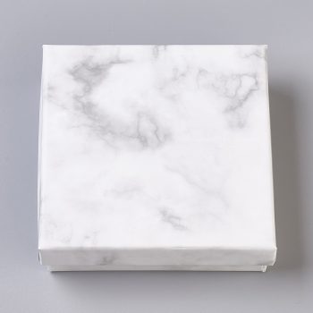 Caja joyeria marmol con espuma interna 9.1x9.1x2.9cm