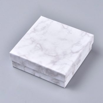 Caja joyeria marmol con espuma interna 11.2x11.2x3.8cm