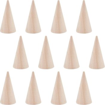 Cono exhibidor anillo de madera clara 25x49.5mm