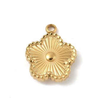 Flor dorada baño oro 18k acero inoxidable 16x13x3mm
