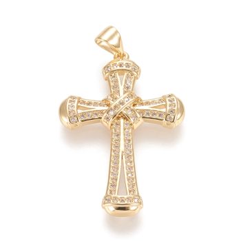 Cruz dorada baño oro 18k 34.5x23.5x3.5mm