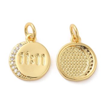Dije 11:11 redondo dorado baño oro 18k  13x11x2mm