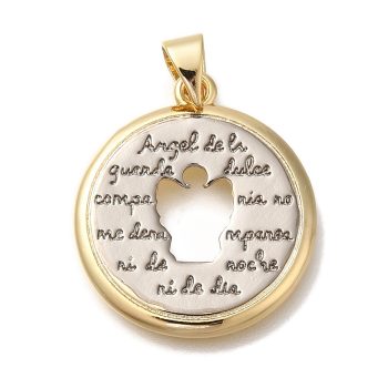 Dije circular ángel baño de oro 18k 22x20x2mm