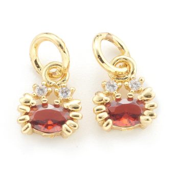 Cangrejo mini zirconias baño oro 18k 9x7x3mm