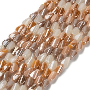 Cristal rectangular twist multicolor beige 7x4x3mm