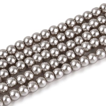 Perla vidrio gris redonda 4mm