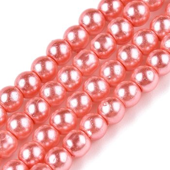 Perla de vidrio redonda 4mm salmon